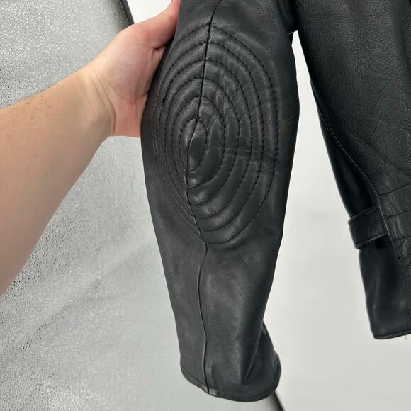 VTG 80s women's leather Hein Gericke HARLEY DAVIDSON Motorcycle Biker Jacket 38 - Picture 7 of 16